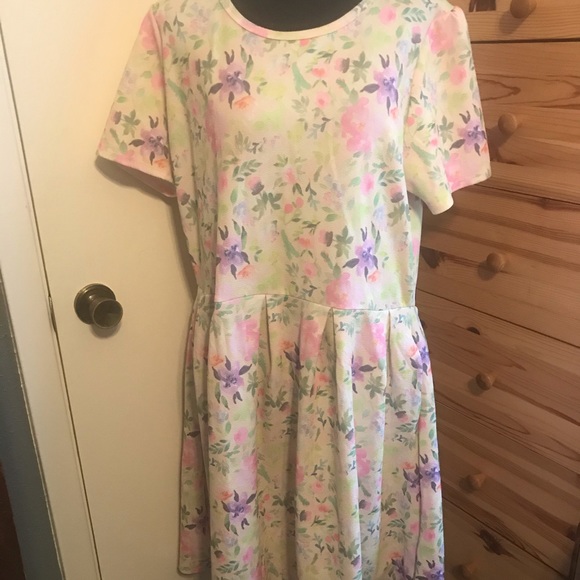 LuLaRoe Dresses & Skirts - LULAROE watercolor floral Amelia dress